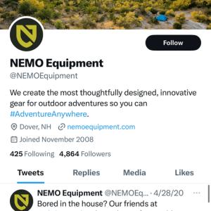 Nemo Equipment Twitter Feed